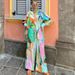 Women's Clothing casual fashion printed shirt collar loose long-sleeved two-piece suit_maomaolike.com