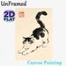 Ink Wash Cat Painting Poster, Serene Chinese Ink-style Spotted Sleepy Cat Poster, Artistic Calm Decor Option For Living Room, Bedroom_maomaolike.com