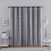 Double Layer Curtains Hollow Star Blackout Rod Punching Short Curtains_maomaolike.com