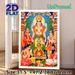 Hindu Vishnu Worship Painting Poster, Vibrant Traditional Religious Ritual Scene Poster, Devotional Decor Piece Suitable For Home Puja Room, Spiritual_maomaolike.com