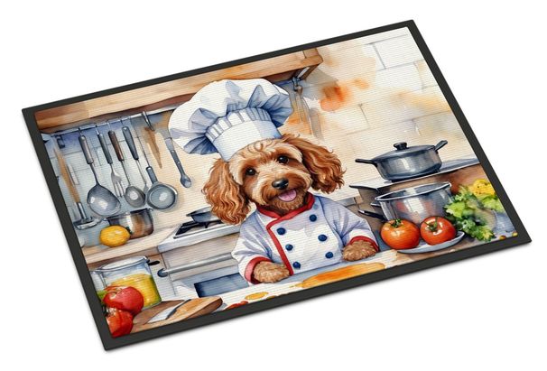 Cockapoo The Chef Doormat Front Door Mat Indoor Outdoor Rugs For Entryway, Non Slip Washable Low Pile, 24H X 36W_maomaolike.com