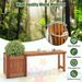 Teak Oil Finish Raised Garden Bed Wood Planter Box With Bench_maomaolike.com