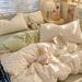 2026A Class Traditional Washed Top-sale Cotton Cloud Feel Yarn Four-Piece Pastoral Style Bed Sheet Three-Piece Set Single Duvet C_maomaolike.com