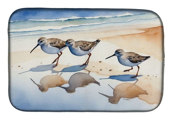 Sandpipers Dish Drying Mat Absorbent Dish Drying Mat Pad For Kitchen Counter Dish Drainer Mat For Countertop, 14 X 21", Multicolor_maomaolike.com
