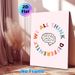 Inspirational Brain Themed Painting Poster, Colorful Circular Lettering With Brain Graphic Poster, Conveys Inclusive Mindset, Ideal For Office, Study_maomaolike.com