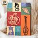 Folk Cultural Themed Painting Poster, Vibrant Collage-style Poster, Featuring Ethnic Figures, Pomegranate, Traditional Instrument & Decorative Motifs_maomaolike.com