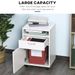 Mobile Storage Cabinet Organizer With Drawer And Cabinet, Printer Stand With Castors, White_maomaolike.com