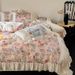 1 French Style Girly Summer Tencel Four-Piece Set 2024 New Silky Naked Sleep Ice Silk Bedding Bed Sheet Quilt_maomaolike.com