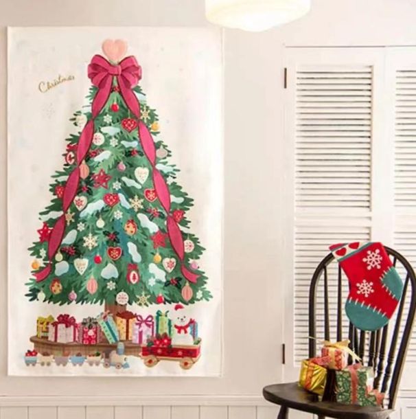 Foreign Trade Dongdi Decoration Hanging Party Festive Atmosphere Ins Christmas Tree Background Cloth Gift_maomaolike.com