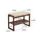 (Walnut Color) Solid Wood Shoe Bench, Beech Wood Storage Rack Organizer With High Rebound Sponge Cushion_maomaolike.com