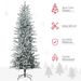 7.5ft Tall Prelit Artificial Christmas Tree Holiday Décor With 850 Snow Flocked Branches, 350 Warm Yellow Clear Lights, Auto Open, Extra Bulb_maomaolike.com