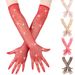 Unisex Hot diamond mesh gloves Fashion sexy stretch band diamond long gloves bungee electric sound rave party gloves_maomaolike.com