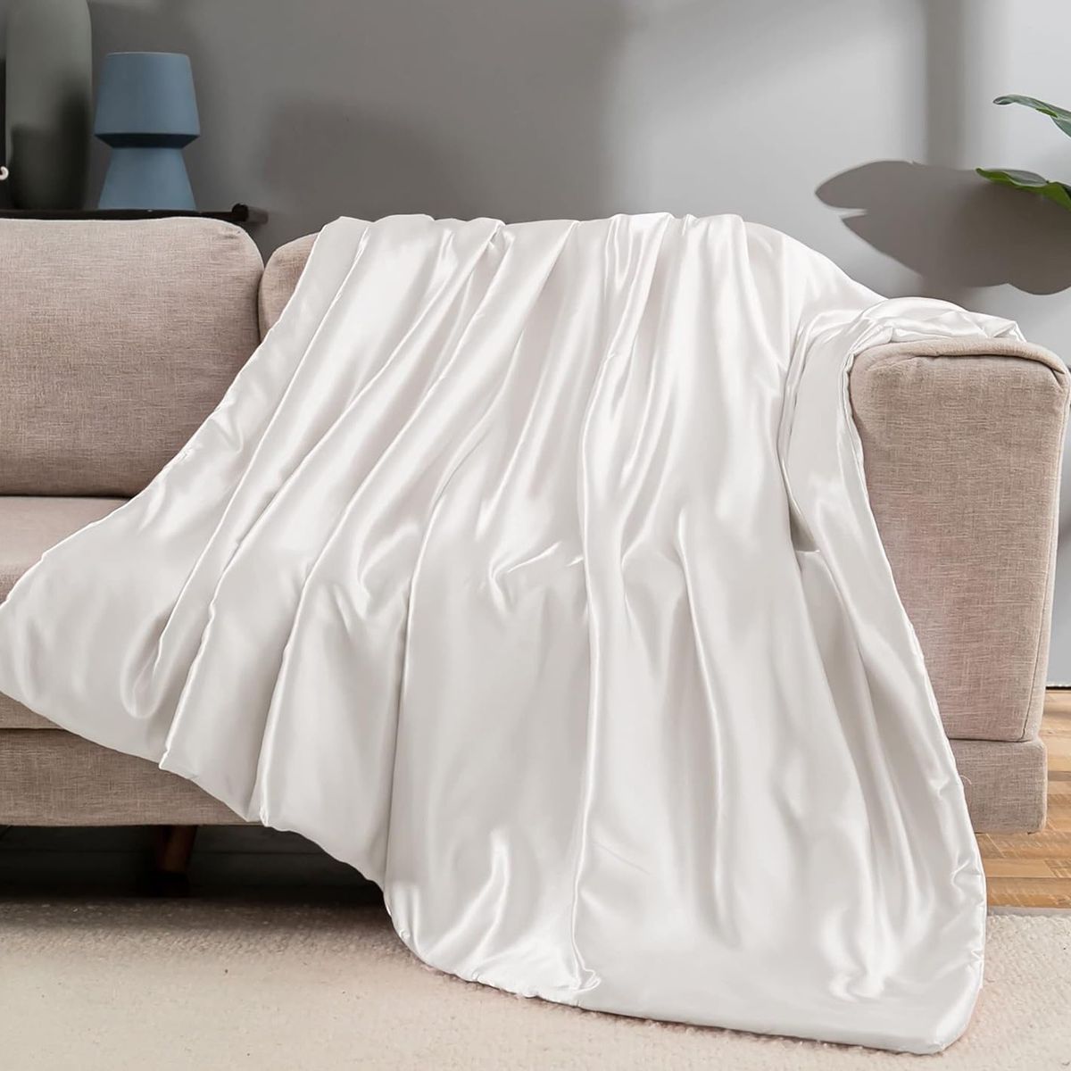 Spring And Summer Satin Thin Blanket Solid Color Air Conditioning Blanket Gifts For Women_maomaolike.com
