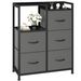 Five-drawer Fabric-paneled Wardrobe, Double-layer Shelf Storage Cabinet_maomaolike.com