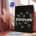 Spanish Discipline Themed Painting Poster, Monochrome Ink-style Typographic Poster, Inspirational Self-discipline Guidelines, Ideal For Home Office_maomaolike.com