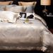 Nordic Style High-End Light Luxury 140S Pure Cotton Four-Piece Set Simple Color-Dyed Jacquard Duvet Cover Bed Sheet Bedding_maomaolike.com