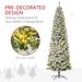 9ft Pre-Lit Snow-Flocked Slim Douglas Fir Artificial Christmas Tree With Realistic Branches, 550 LED Lights And 988 Tips_maomaolike.com