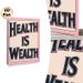 Health Is Wealth Themed Painting Poster, Vintage Stylized Typography Poster, Inspirational Health-focused Decor Ideal For Living Room, Bedroom Or_maomaolike.com