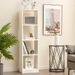 5 Tiers 4-Cube Narrow Bookshelf With 4 Anti-Tipping Kits Anti-crack Edge Sealing With Screw Hole Stickers_maomaolike.com