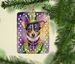 Rat Terrier King Of Mardi Gras Porcelain Ornament Christmas Tree Hanging Decorations For Home Christmas Holiday, Rectangle, Gift, Multicolor_maomaolike.com