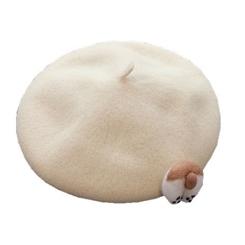 Hot Sale Corgi Butt Decor Octagonal Wool Painter Hat for Halloween Xmas_maomaolike.com