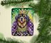 Tibetan Mastiff King Of Mardi Gras Porcelain Ornament Christmas Tree Hanging Decorations For Home Christmas Holiday, Rectangle, Gift, Multicolor_maomaolike.com