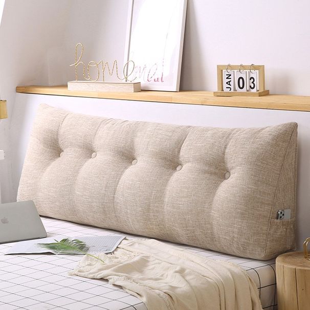 SOGA 4X 100cm Beige Triangular Wedge Bed Pillow Headboard_maomaolike.com
