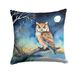 Owl Perched In Coastal Tree Throw Pillow Machine Washable, Indoor Outdoor Decorative Pillow For Couch, Bed Or Patio, 18Hx18W_maomaolike.com