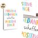 Positive Thoughts Affirmation Painting Poster, Pastel Watercolor Colorful Typographic Poster, Uplifting Inspirational Decor For Home Office, Living_maomaolike.com