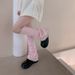 Pocket Heart Hollow trumpet knit slimming wide leg warmers y2k niche leg warmers_maomaolike.com