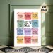Note To Self Motivational Painting Poster, Soft-colored Sticky Note Style Text Art Poster, Features Warm Self-care Affirmations, Ideal For Bedroom_maomaolike.com