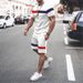 Men's Clothing home leisure men's thin short-sleeved sports striped round neck fitness suit men's T-shirt trendy two-piece suit_maomaolike.com