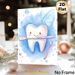 Tooth Fairy Themed Painting Poster, Gentle Watercolor Cute Smiling Tooth With Toothbrush & Butterfly Poster, Cheerful Dental Decor Ideal For Dental_maomaolike.com