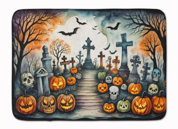 Day Of The Dead Spooky Halloween Memory Foam Kitchen Mat Machine Washable Anti-Fatigue Mat Cushion Comfort Bath Mat Or Kitchen Rug_maomaolike.com