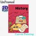 History Themed Painting Poster, Vibrant Cartoon Style Poster Featuring Pyramids, Camels & Hourglass, Educational Decor Ideal For Study Room, Classroom_maomaolike.com