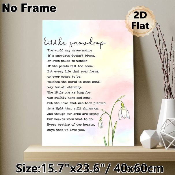 Snowdrop Poem Painting Poster, Gentle Watercolor Floral Poster, Heartfelt Sentimental Verse With Delicate Snowdrop Blooms, Suitable For Cozy Home Wall_maomaolike.com