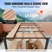 VEVOR 10'x13' Outdoor Retractable Pergola With Sun Shade Canopy Aluminum Beige_maomaolike.com
