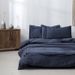 Modern Minimalist Bedding Set - Navy Blue & Earthy Yellow Twin/Queen/King Size | High-Quality Polyester With Active Printing & Twill Weave_maomaolike.com
