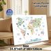 Animal World Map Painting Poster, Soft-toned Cartoon Animal & Continent Map Poster, Educational Geographic Decor Suitable For Study, Living Room_maomaolike.com