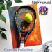 Tennis Themed Painting Poster, Bold Impasto-style Tennis Racket & Ball Poster, Vibrant Sports-themed Decor Ideal For Game Rooms, Sports Clubs And_maomaolike.com