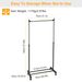 15kg/33lbs Garment Racks 3.12ft-4.80ft Height Adjustable Clothes Stand Foldable Clothes Hanger W/ Wheels Storage Shelf For Dormitory Home_maomaolike.com