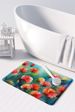 Ohio Scarlet Carnations In Watercolor Memory Foam Kitchen Mat Machine Washable Anti-Fatigue Mat Cushion Comfort Bath Mat Or Kitchen Rug_maomaolike.com