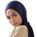 Unisex Muslim solid color Modal roll border mercerized cotton long turban covering scarf_maomaolike.com