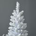 7' Snow Flocked Artificial Pencil Christmas Tree, Slim Xmas Tree With Realistic Branches And Plastic Base Stand For Indoor Decoration, White_maomaolike.com
