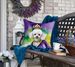 White Poodle King Of Mardi Gras Throw Pillow Machine Washable, Indoor Outdoor Decorative Pillow For Couch, Bed Or Patio, 18Hx18W_maomaolike.com