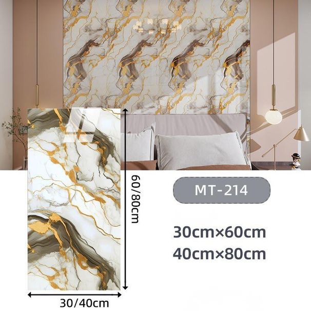 Self-adhesive Waterproof Wall Tiles Marble Stickers For Living Room, Bedroom, Kitchen, Bathroom Background Wall Wallpaper_maomaolike.com
