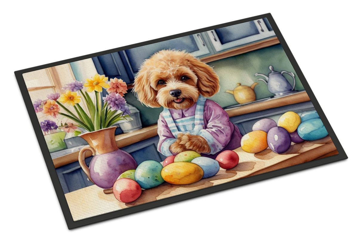 Decorating Easter Cockapoo Doormat Front Door Mat Indoor Outdoor Rugs For Entryway, Non Slip Washable Low Pile, 24H X 36W_maomaolike.com