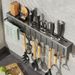 Jibaiju Gun Gray Storage Rack No-Drill Kitchen Household Multi-Functional Knife And Chopstick Organizer_maomaolike.com