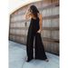Women's Clothing Sexy V-neck halter loose jumpsuit home casual holiday style jumpsuit woman_maomaolike.com