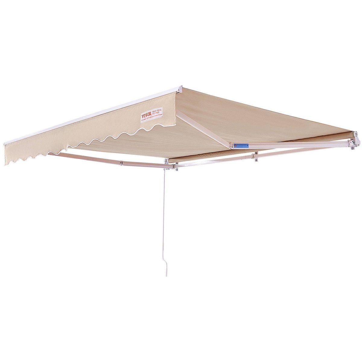 VEVOR Manual Retractable Awning, 13 X 8 Ft Outdoor Patio Awning Retractable Sun Shade, Water-Resistant Polyester Patio Door Window Awning Sunshade Shelter With Crank Handle For Backyard, Balcony_maomaolike.com
